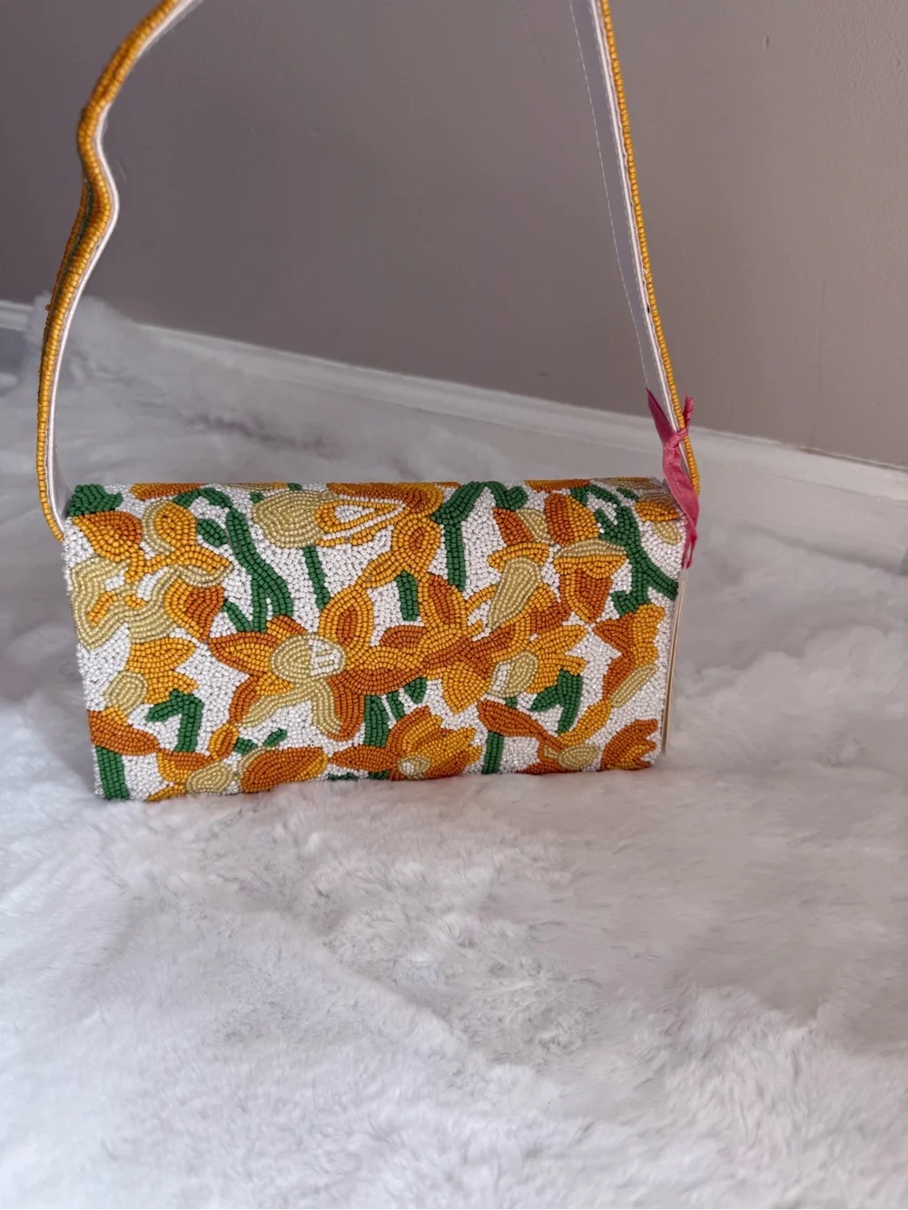 Tiana New York Beaded Floral Shoulder Bag Crossbody NWT